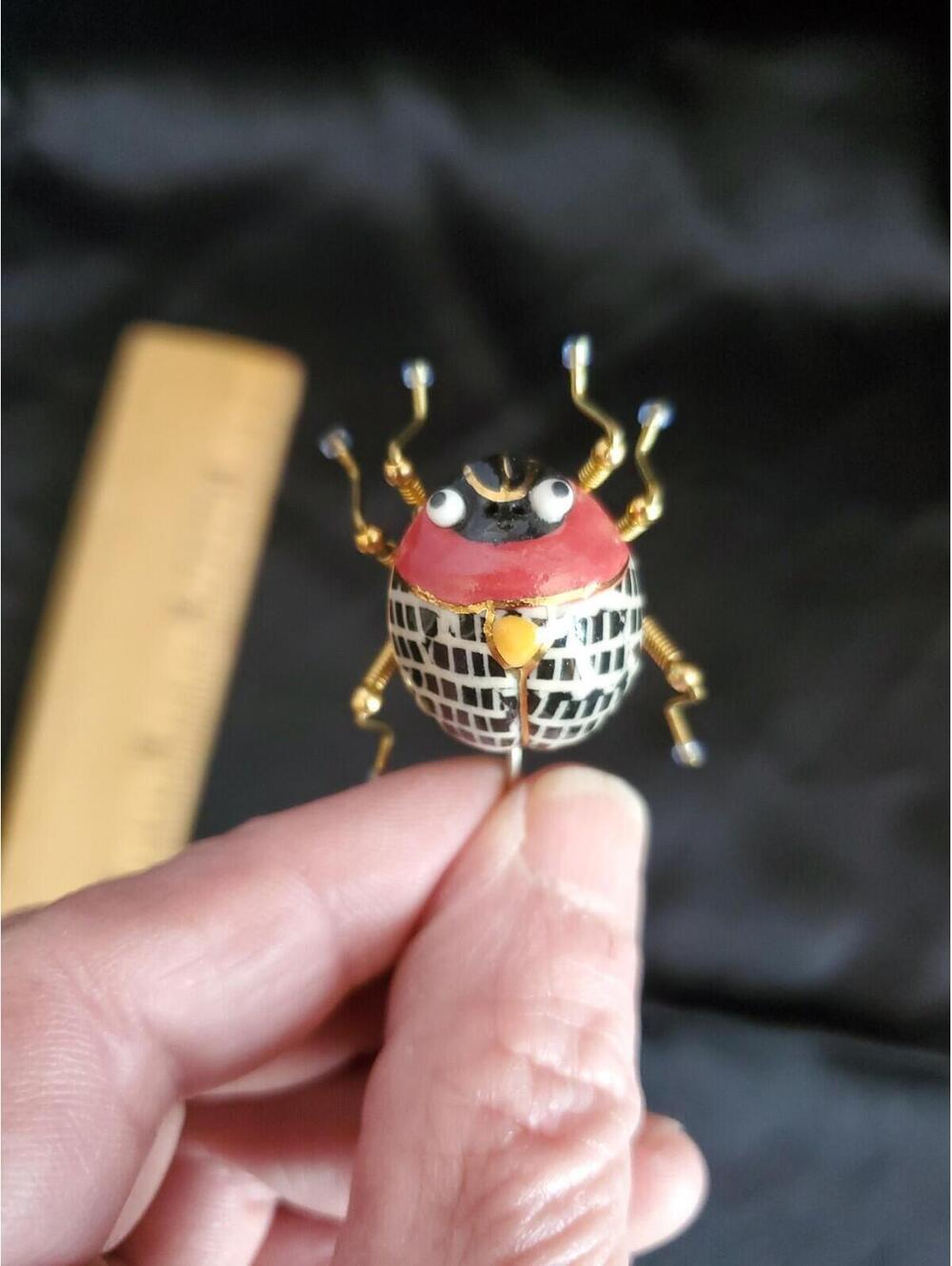 Vtg Cynthia Chuang Ladybug Stick Pin